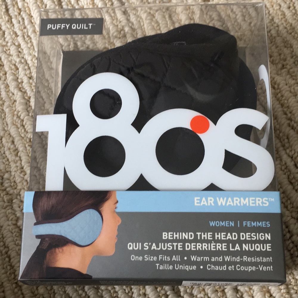 Black quilted ear warmers